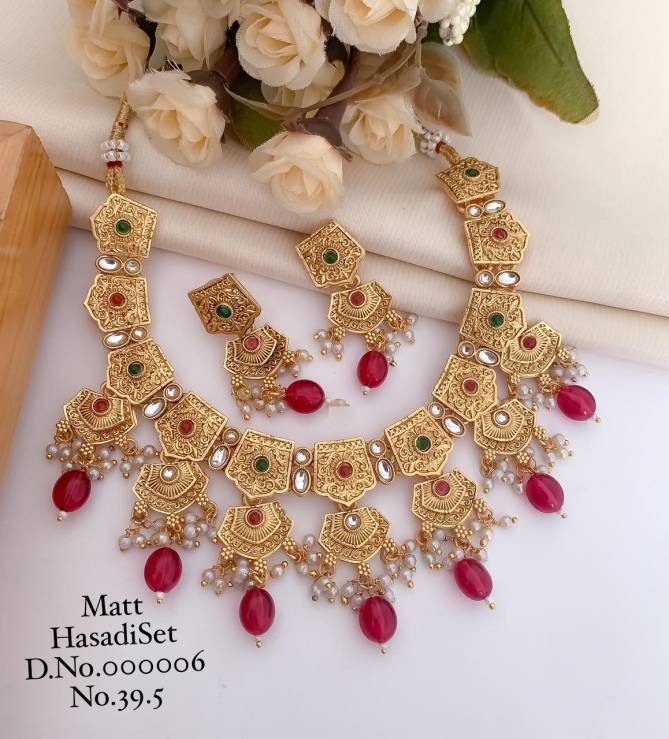 Accessories Micro Gold Hasadi Matt Necklace With Earring Set 4
